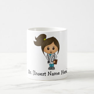 Mug Personnalisée Mignonne Doctor, Brunette Femme