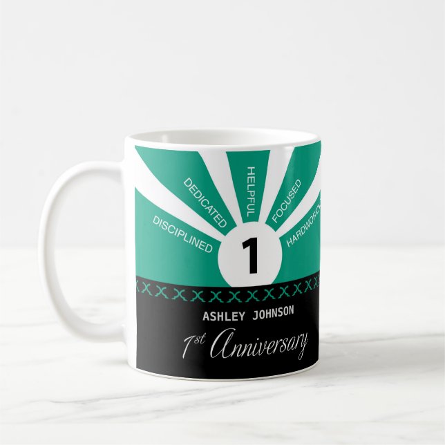 Mug Personnaliser, 1ère année Anniversaire de l'employ (Gauche)