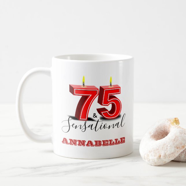 Mug Personnaliser 75 & SENSATIONAL 75e anniversaire (Avec donut)