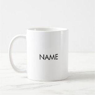 Mug Personnaliser avec nom, texte minimaliste noir bla