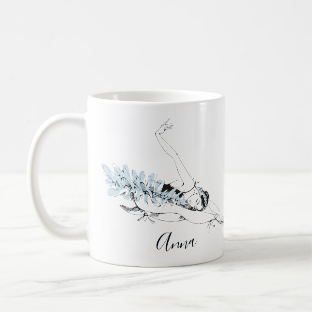 Mug Personnaliser Ballerina Stretch en bleu (Gauche)