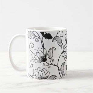Mug Personnaliser de fleurs noires