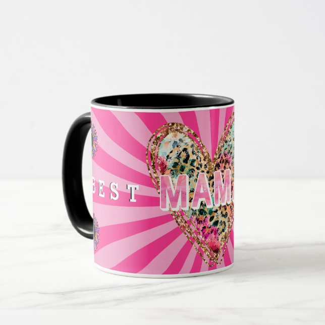 Mug Personnaliser de la mère de la floraison cardiaque (Devant gauche)