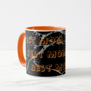 Mug Personnaliser de luxe en marbre noir argent