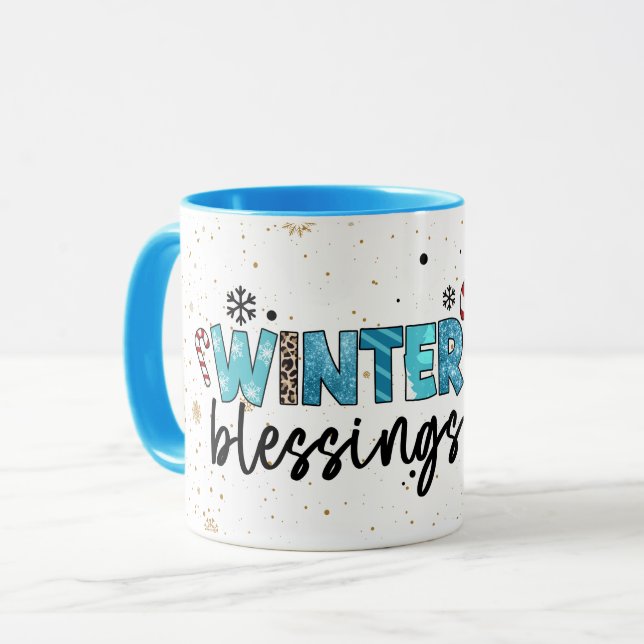 Mug Personnaliser des Bénédictions d'hiver (Devant gauche)