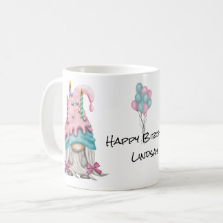 Mug Personnaliser fille Gnome rose bleu bougie d'anniv