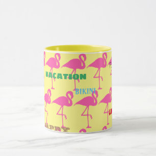 Mug Personnaliser Flamant rose rose fille école heureu