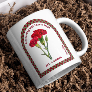 Mug Personnaliser Janvier Mois de naissance Fleur Cafe