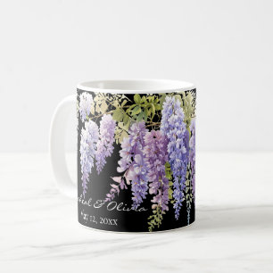 Mug Personnaliser la glycine de l'aquarelle violette f
