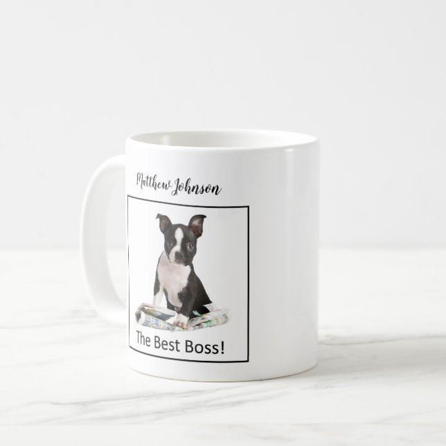 Mug Personnaliser le journal Dog Jour de la Patronne,  (Devant gauche)
