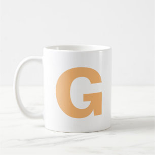 Mug Personnaliser le script moderne Orange initial Mon