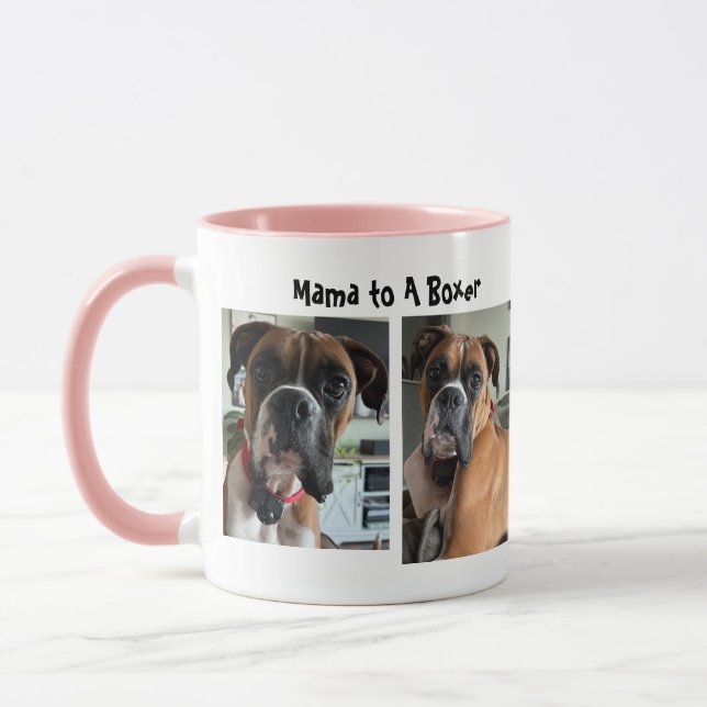 Mug Personnaliser/ Maman d'un Boxer Mignon  (Gauche)