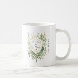 Mug Personnaliser Mariage du bouclier vert rustique