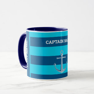 Mug Personnaliser nautique Nom du bateau Ancre Marine 