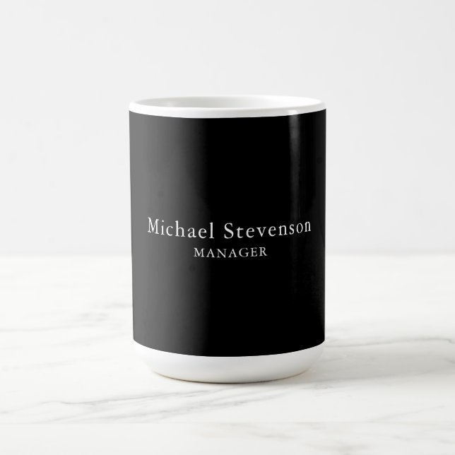 Mug Personnaliser noire Nom et titre Profession (Centre)