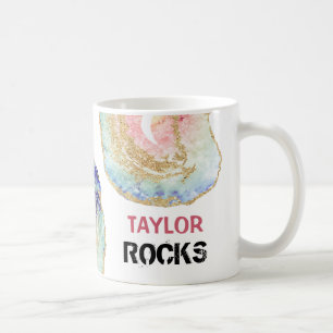 Mug *~* Personnaliser NOM ROCKS Pastels Parties scinti