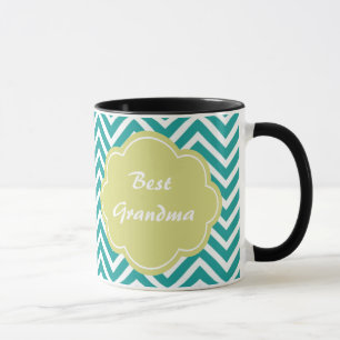 Mug Personnaliser, personnalisation chevron sarcelle e
