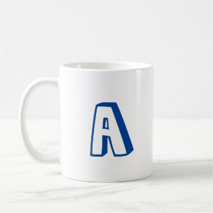 Mug Personnaliser, personnaliser Alphabet lettre bleu