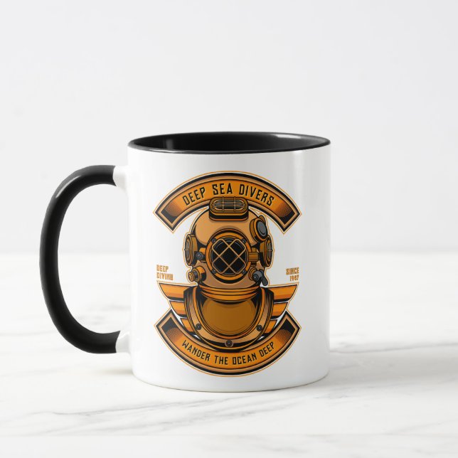 Mug Personnaliser Plongeurs de mer profonde - Casque d (Gauche)