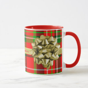 Mug Personnalisez : Cadeau de Noël et rubans de tartan