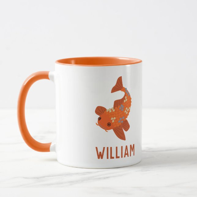 Mug Personnalisez le poisson rouge orange de Koi (Gauche)