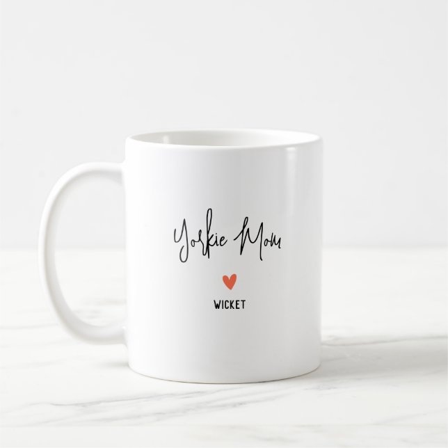 Mug Personnalisez-Le ! Yorkie Maman 1 Nom du coeur (Gauche)