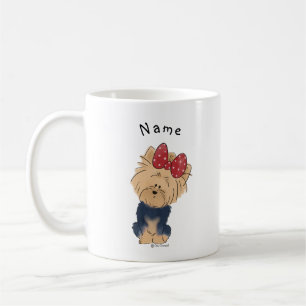 Mug Personnalisez le Yorkie sucré avec la bow Blanc si