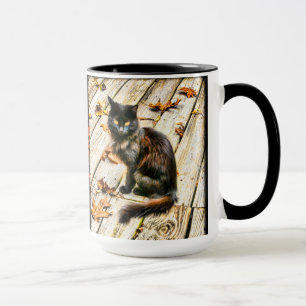 Mug Personnalisez: Photo de chat noir d'Halloween