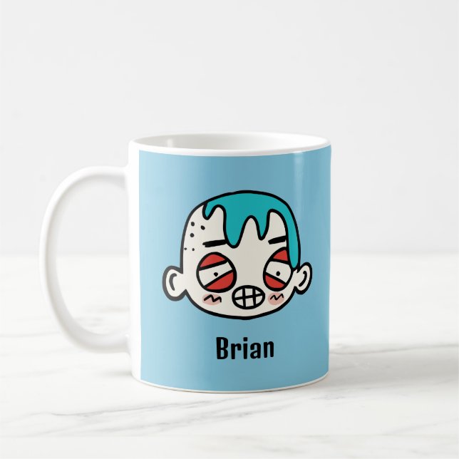 Mug Personnalisez votre nom avec un drôle de visage de (Gauche)
