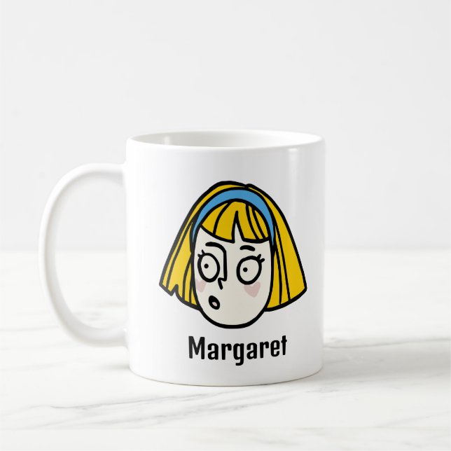 Mug Personnalisez votre nom avec un drôle de visage de (Gauche)