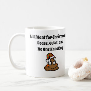 Mug Personne ne frappe Drôle de Noël Toilettes Humour
