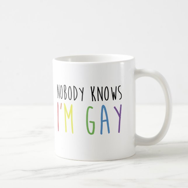 Mug Personne ne sait que je suis gai (Droite)