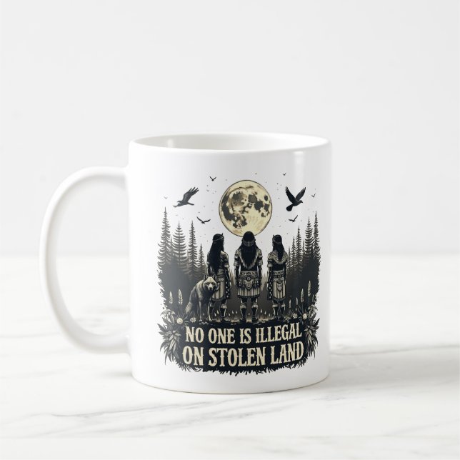 Mug Personne N'Est Illégal Sur Les Terres Volées Améri (Gauche)