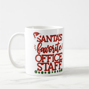 Mug Personnel de bureau favori Père Noël personnalisé