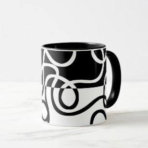 Mug Persuasion linéaire I : Abstrait noir et blanc