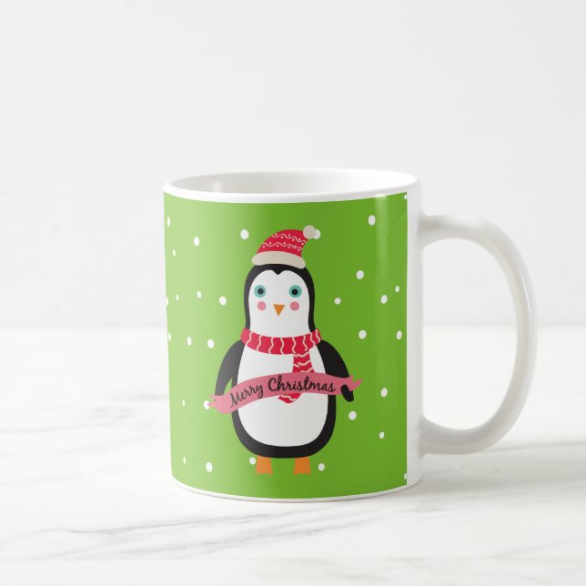 Mug Pesonalized Cute petit pingouin de Noël (Droite)