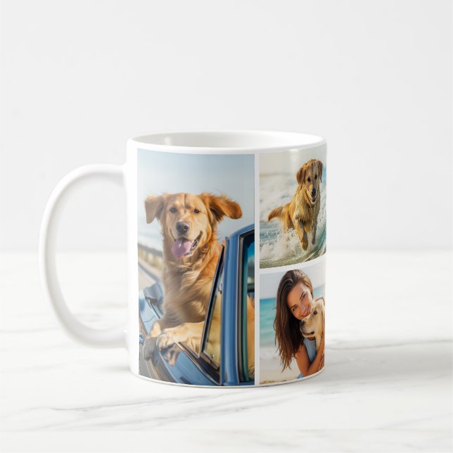 Mug Pet Dog 6 Photo Collage Simple (Gauche)