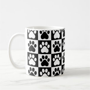 Mug Pet Paw - Car or Dog Checkered Seamless Pattern