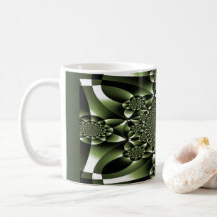 Mug Pétales à feuilles blanches de forêt verte