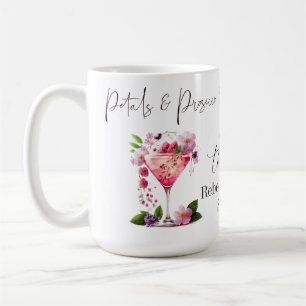 Mug Pétales et Prosecco Fête des mariées florale rose 
