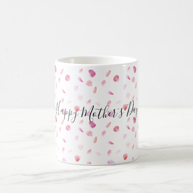 Mug Pétales Roses rose Aquarelle (Centre)