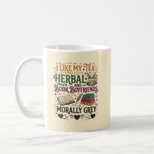 Mug Petit ami du livre moralement gris de la demoisell