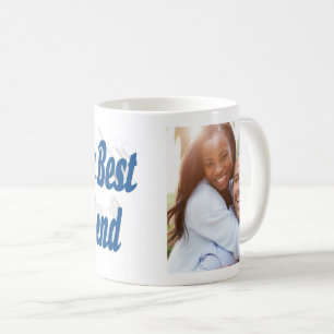 Mug Petit ami Photo avec script bleu mer