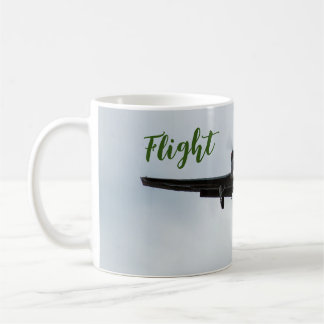 Mug Petit avion avec temps de vol en vert
