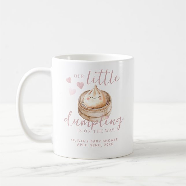 Mug Petit Baby shower d'aquarelle rose pâle | (Gauche)
