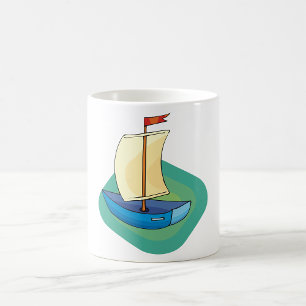 Mug Petit bateau à voile bleu