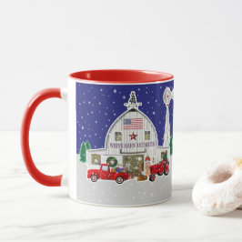 Mug Petit Camion rouge et ancienne grange blanche