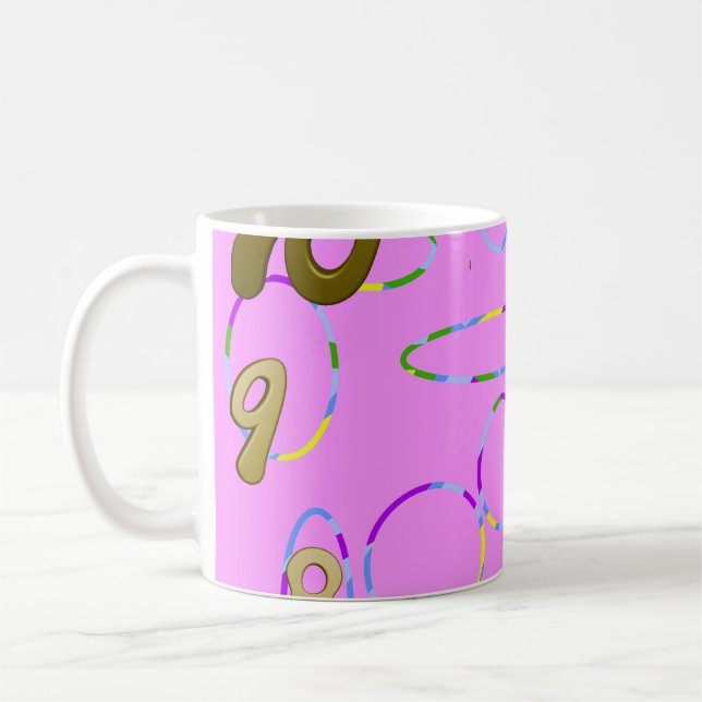 Mug Petit-déjeuner Circuits Boucles Moderne Rose Magen (Gauche)