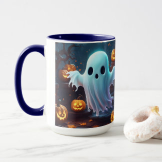 Mug Petit fantôme mignon et citrouilles personnalisés