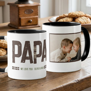 Mug Petit-fils de Papa en détresse Nom Marron Photo Ve